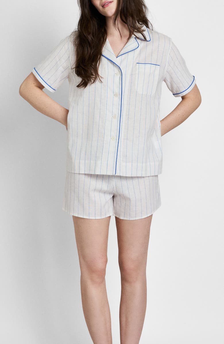Sleepy Jones Linen-Cotton Corita Pajama Set, Main, color, Baker Stripe