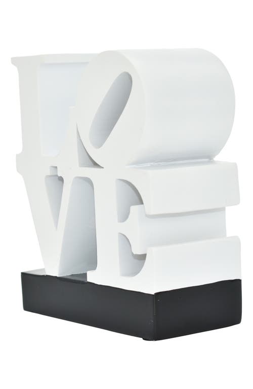 Kinetic Love Sign Sculpture In White