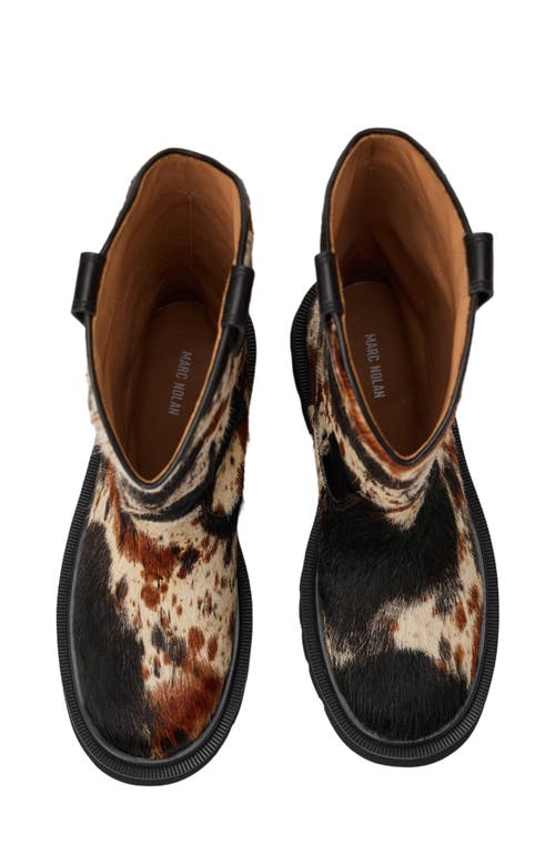 Marc Nolan Daisy Dark Horse Pony Hair Lug Cowgirl Boots