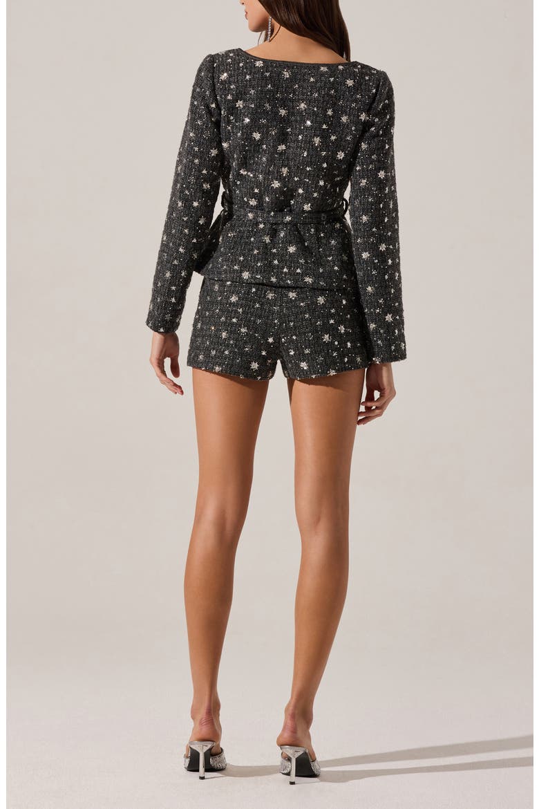 Wynn High Waist Tweed Shorts, Alternate, color, CHARCOAL