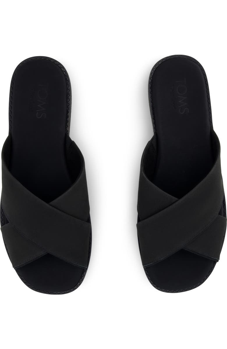 TOMS Mae Crossover Slide Sandal, Alternate, color, Black