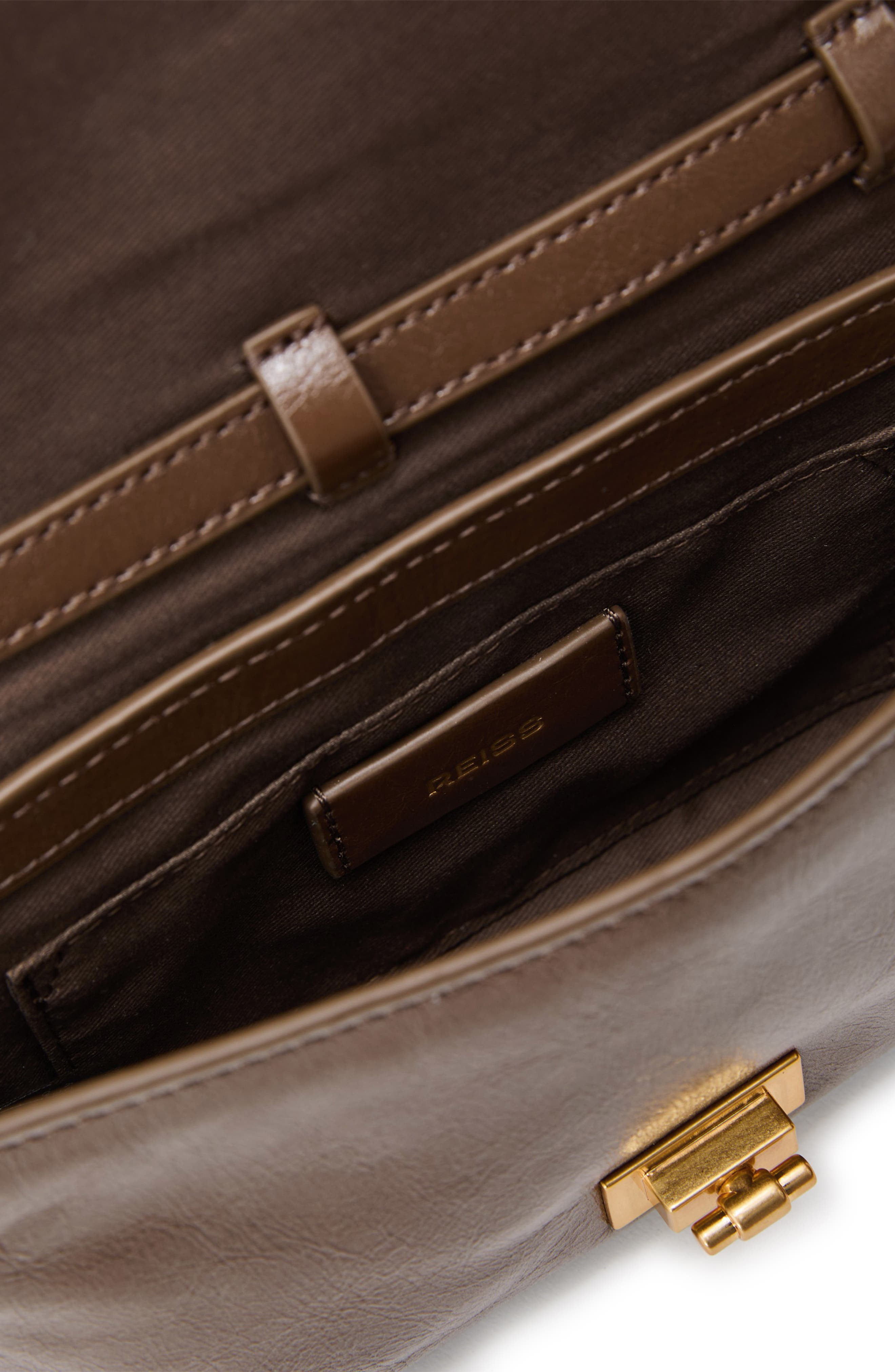 Reiss Aletta Leather Crossbody Bag, Alternate, color, Taupe