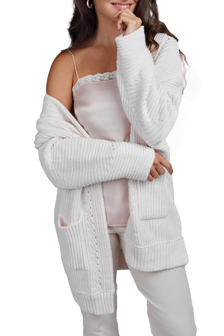 Cozy All Weather Boyfriend Cardigan, Main, color, IVORY