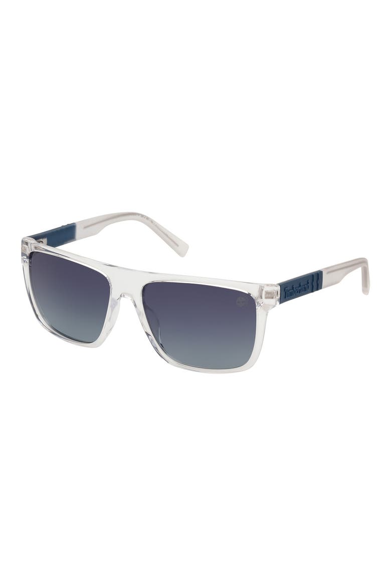 59mm Polarized Square Sunglasses, Alternate, color, CRYSTAL / SMOKE POLARIZED