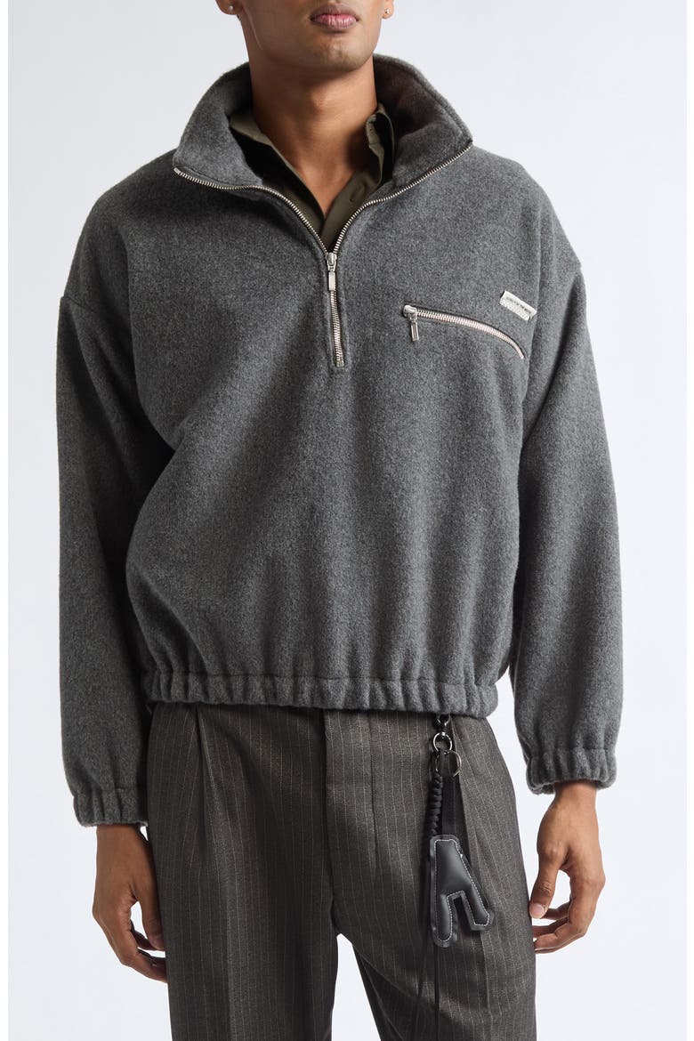 Oversize Half Zip Pullover, Main, color, CHARCOAL
