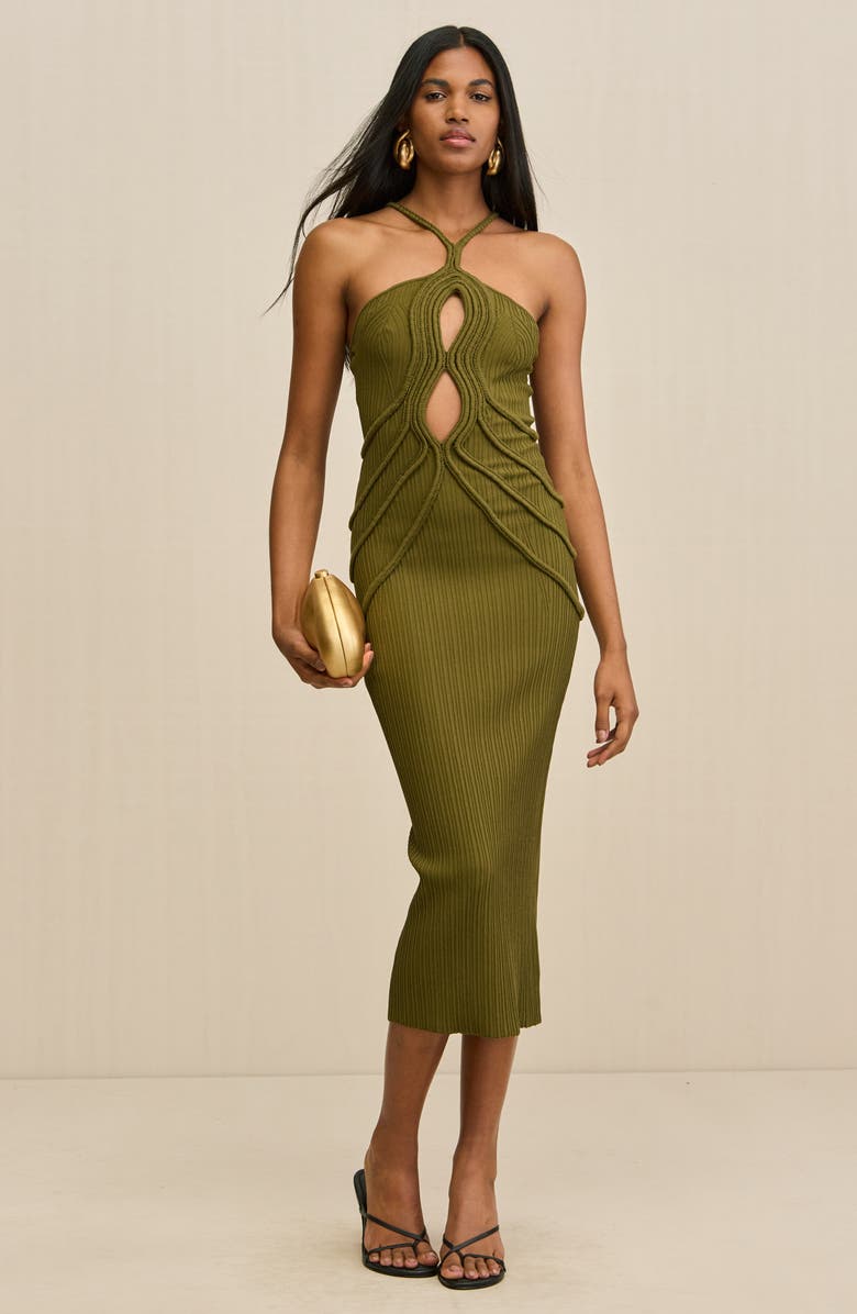 Cult Gaia Avery Rib Maxi Dress, Alternate, color, Serpent