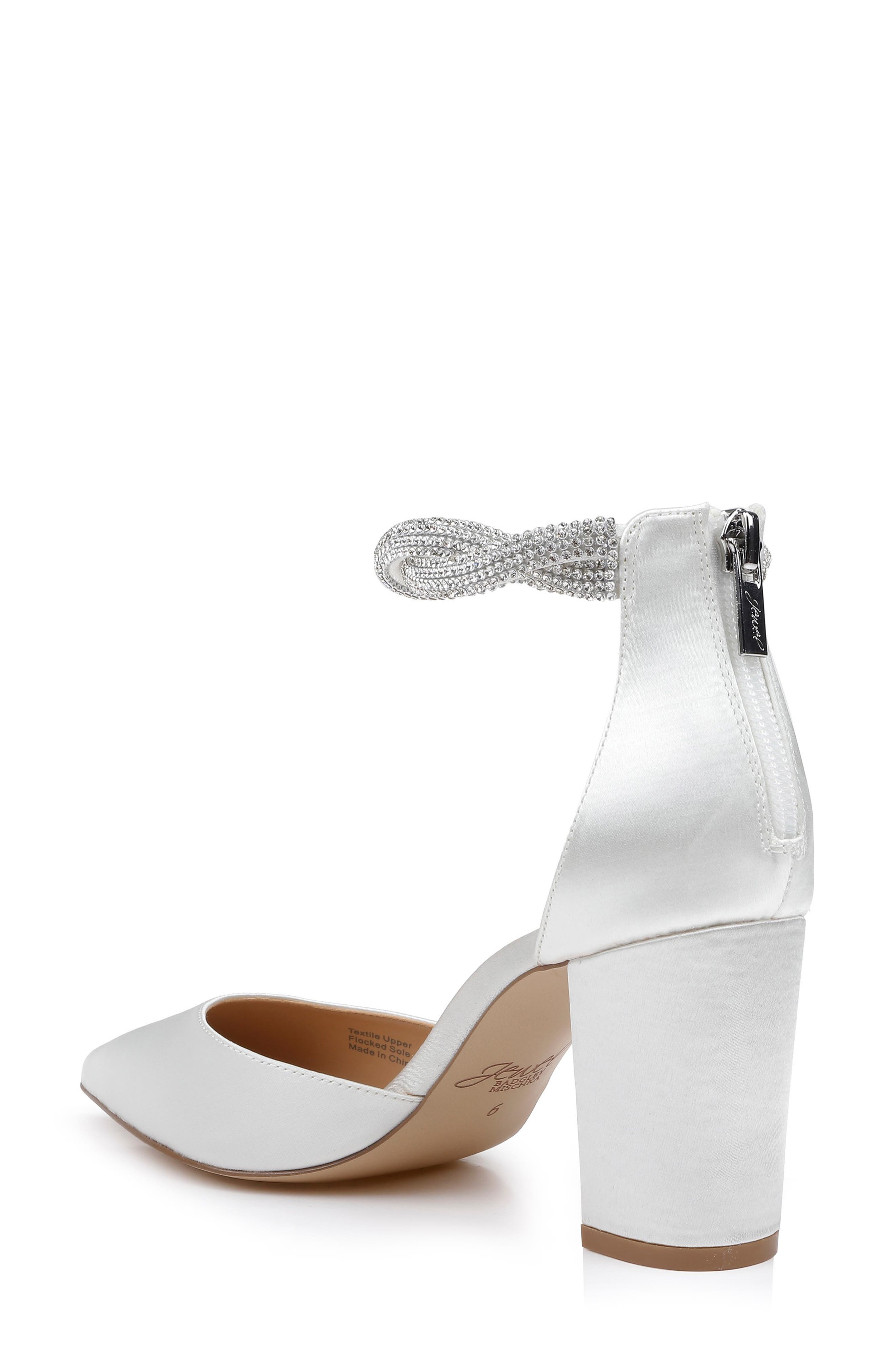 Tinsley Ankle Strap Pointed Toe Pump, Alternate, color, IVORY SATIN
