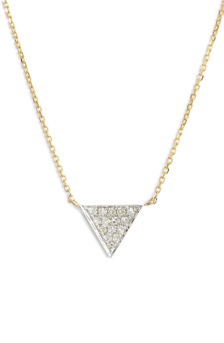 Dana Rebecca Designs 'Emily Sarah' Diamond Triangle Pendant Necklace, Main, color, 