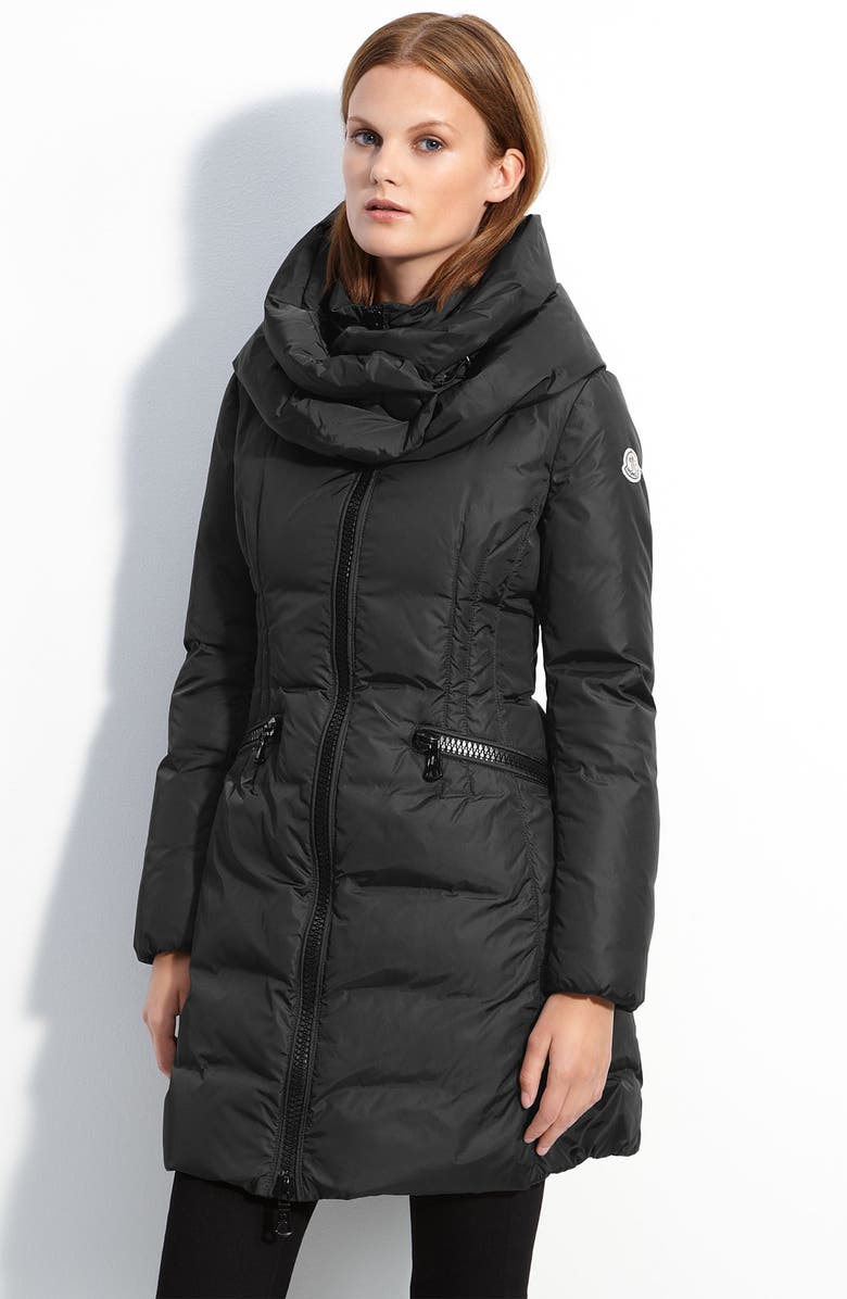 Moncler Funnel Neck Down Coat, Main, color, 