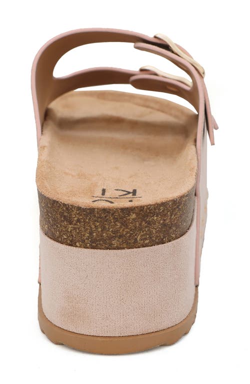 Yoki Camila Platform Slide Sandal In Beige