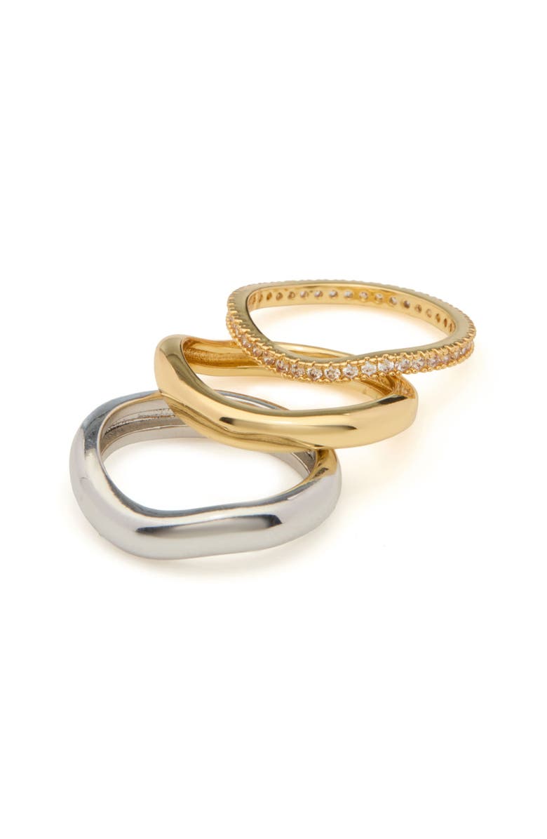 st. Moran Set of 3 Wavy Band Rings, Alternate, color, Silver/ Gold