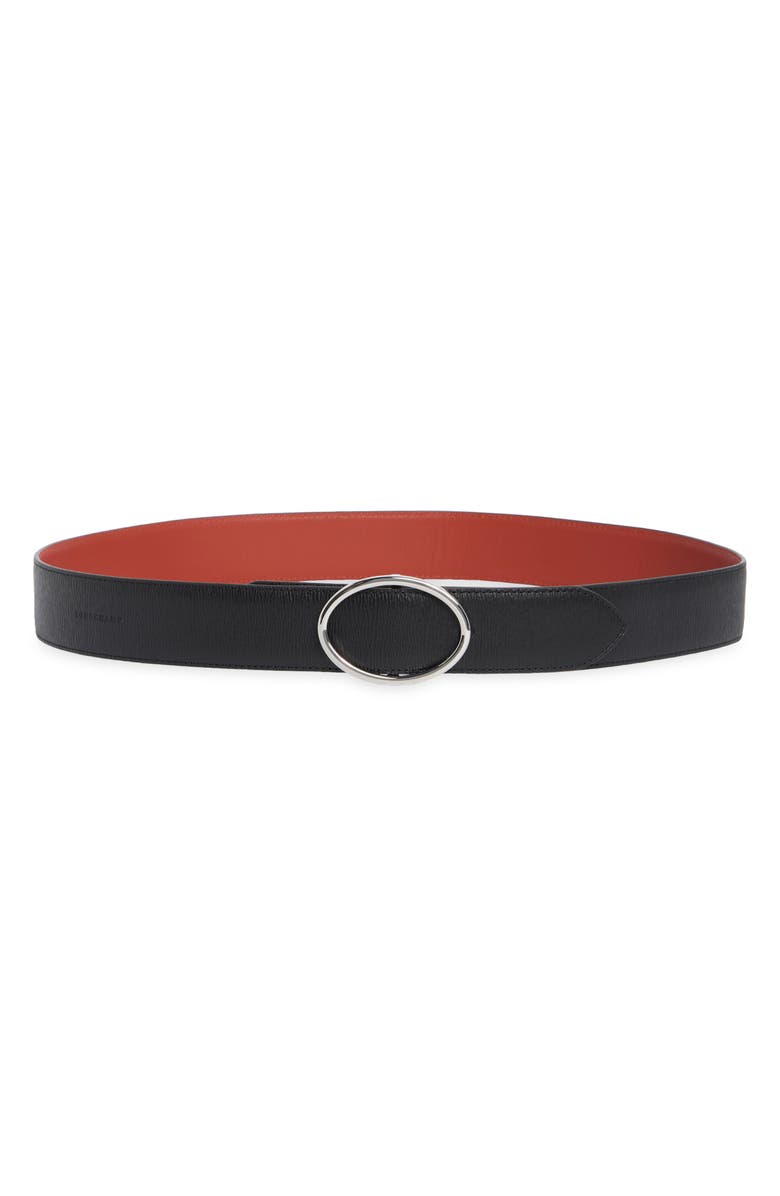 Longchamp Reversible Leather Belt, Main, color, Black/ Brick