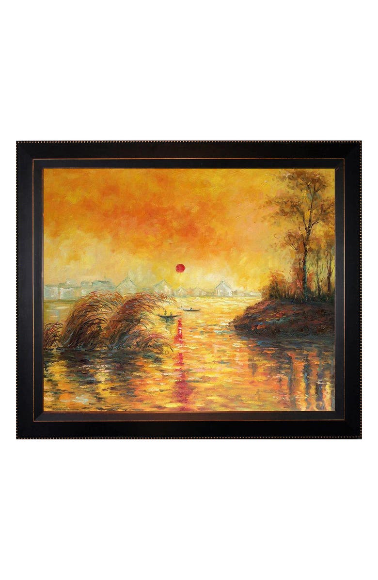 OVERSTOCK ART Le Coucher Du Soleil La Seine by Claude Monet Framed Wall Art - 20"x24", Main, color, 