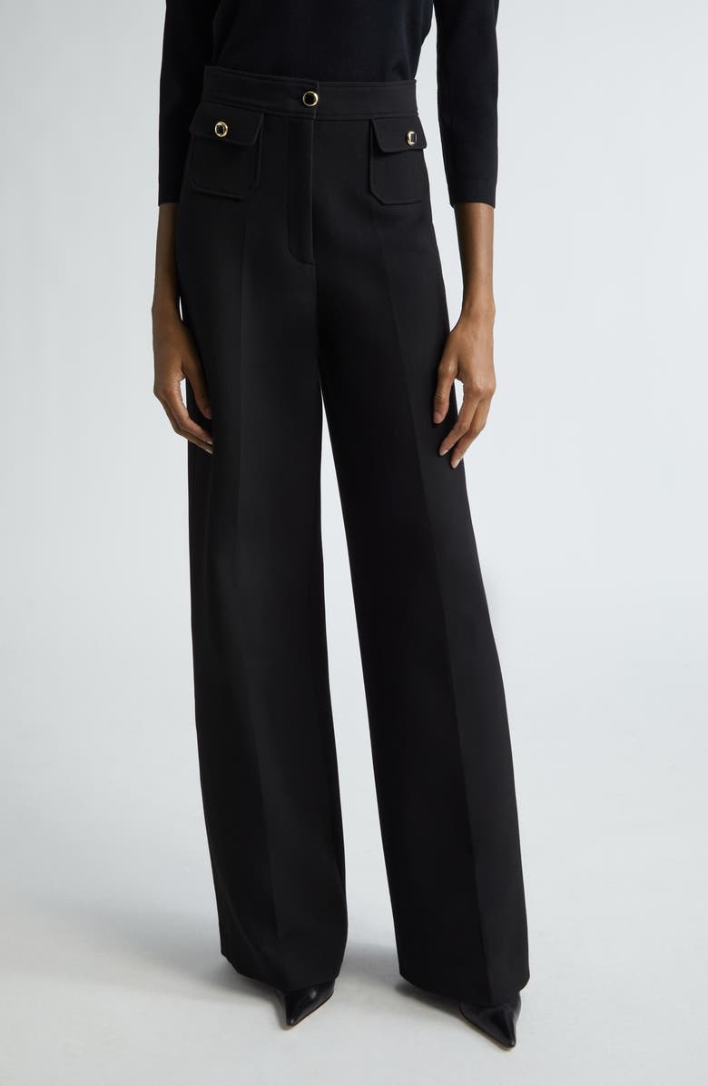 ST. JOHN Stretch Crepe Straight Leg Pants, Main, color, 