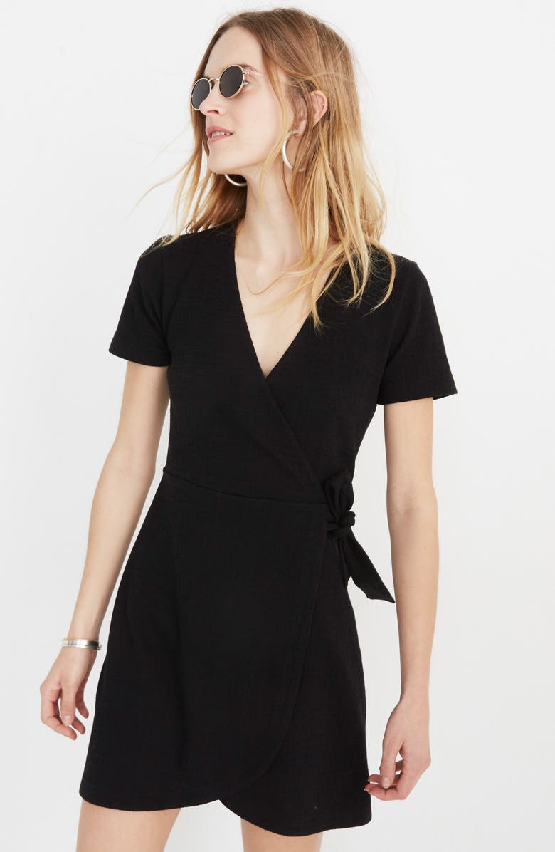 Madewell Texture & Thread Short Sleeve Side Tie Dress, Alternate, color, 