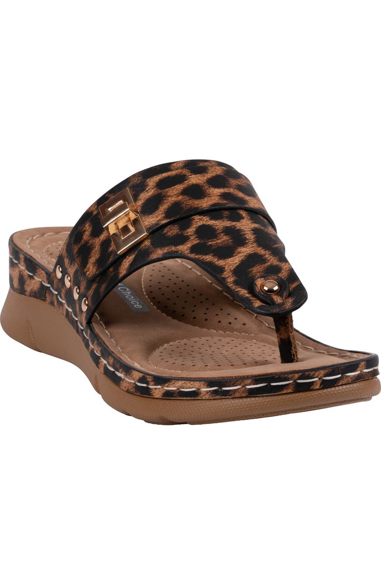 GOOD CHOICE NEW YORK Arla Flip Flop, Main, color, Leopard
