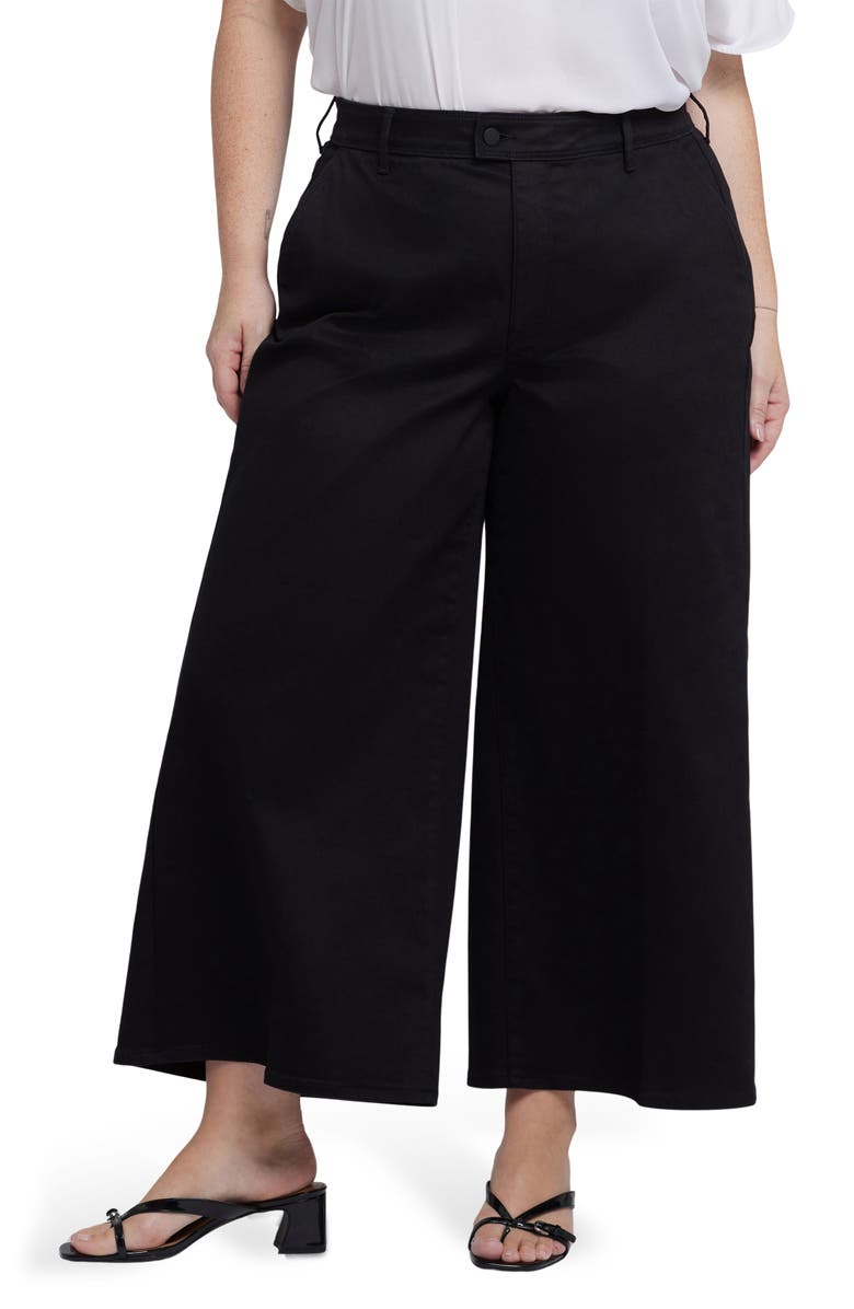 NYDJ Mona High Waist Ankle Wide Leg Trouser Jeans, Main, color, Black