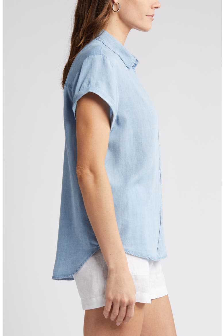 Chambray Camp Shirt, Alternate, color, LIGHT WASH