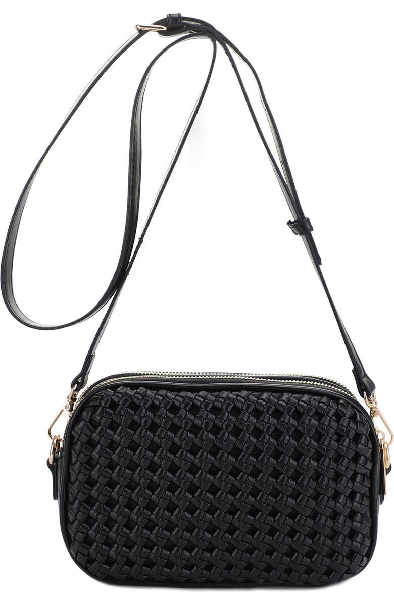Mali + Lili Ava Woven Vegan Leather Crossbody Bag, Alternate, color,