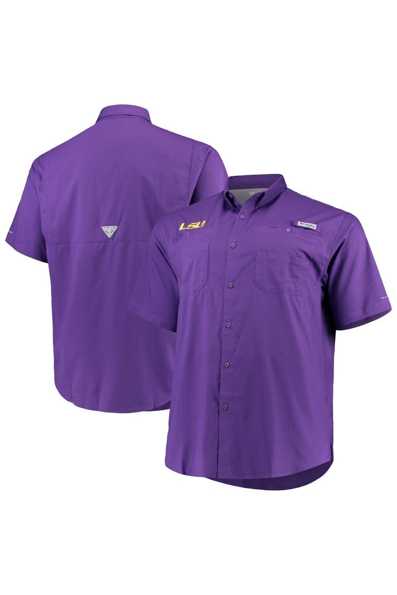 Men's Columbia Purple LSU Tigers Big & Tall Collegiate Tamiami Button-Down Shirt, Main, color, Purple