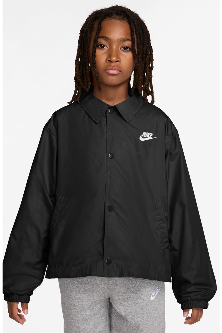 Kids' Club Water Repellent Jacket, Main, color, BLACK/WHITE