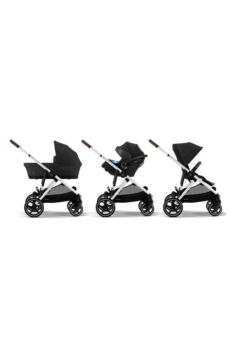 CYBEX Gazelle S 2 Stroller, Aton G Lux Infant Car Seat & Gazelle S 2 Cot Travel System, Alternate, color, Moon Black