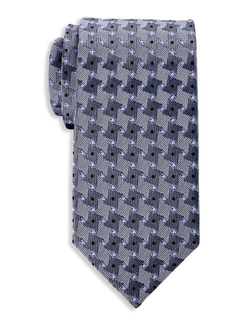 Big & Tall Geometric Pattern Silk Tie