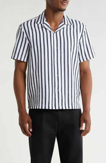 Relaxed Fit Stripe Camp Shirt