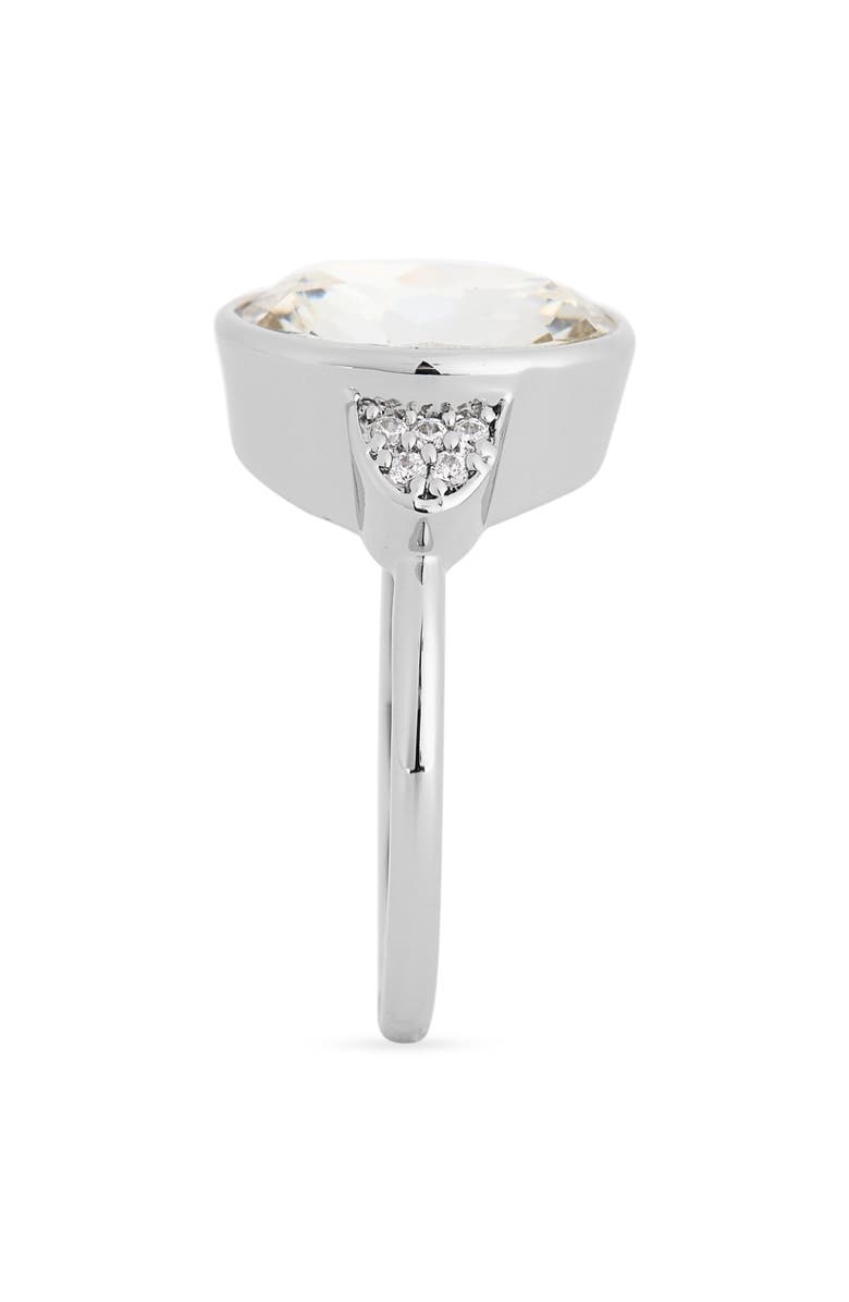 Covet Long Oval Ring, Alternate, color, Clear/ Silver