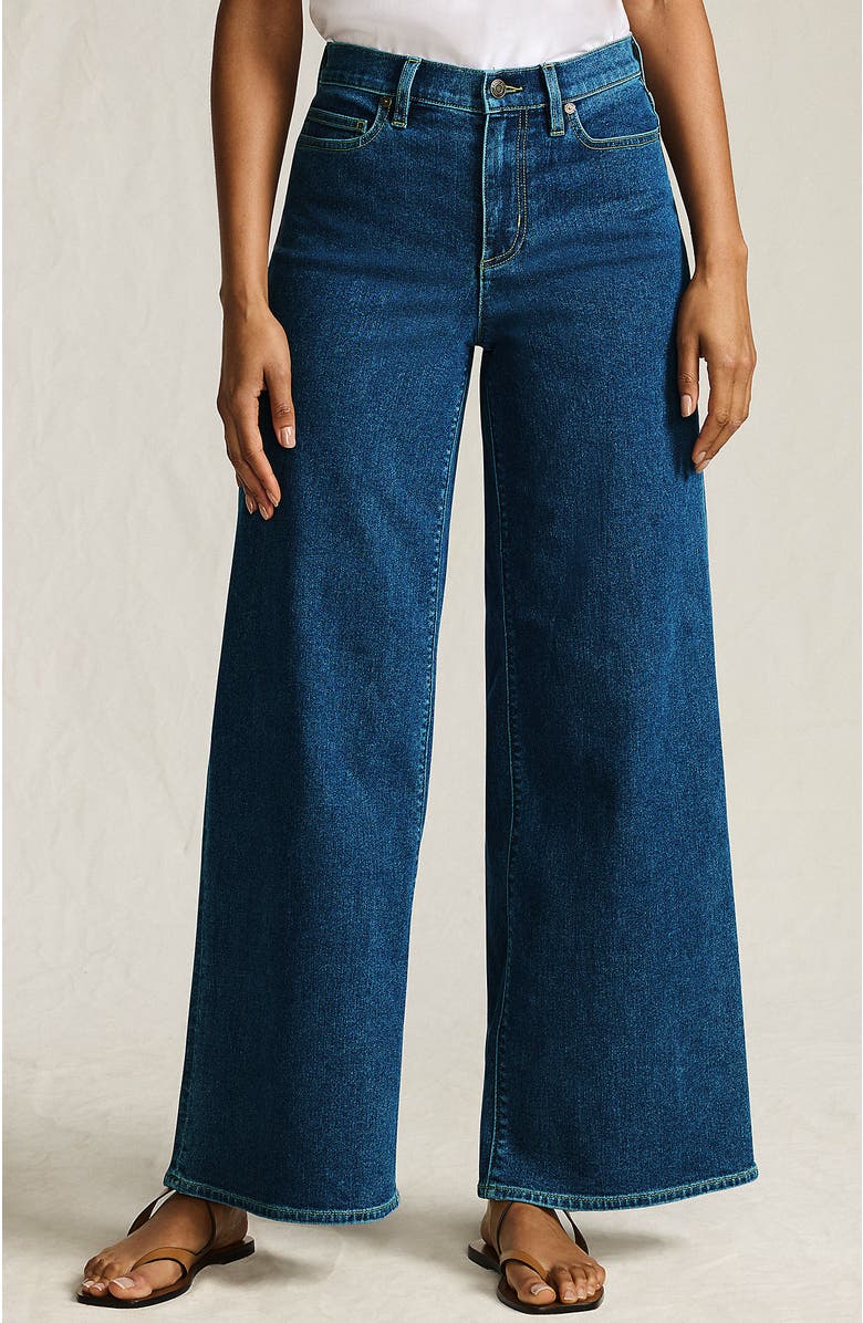 Lands
 End Recover Denim High Rise Extra Wide Leg Jeans, Main, color, Crawford Wash