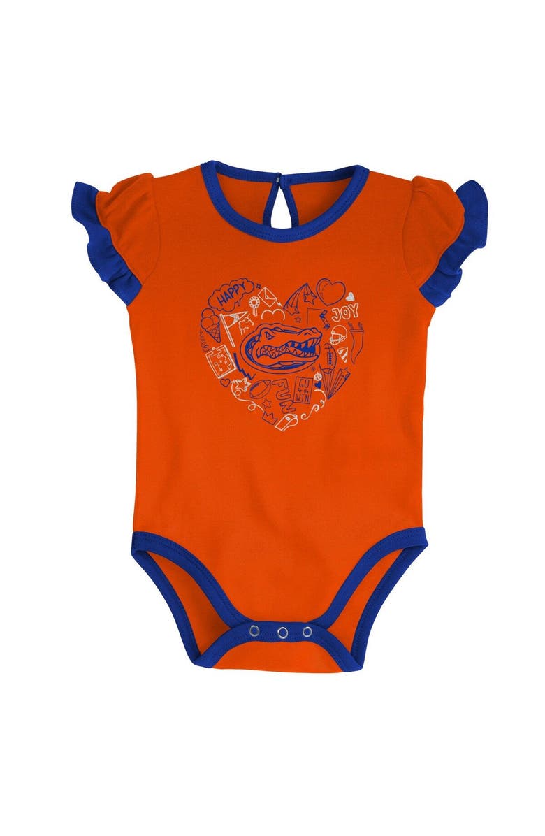 Outerstuff Girls Newborn & Infant Royal/Orange Florida Gators Too Much Love Two-Piece Bodysuit Set, Alternate, color, 