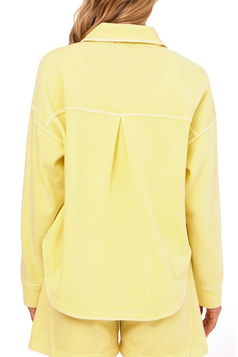 Blaire Mineral Wash Fleece Shirt Jacket, Alternate, color, LEMONADE