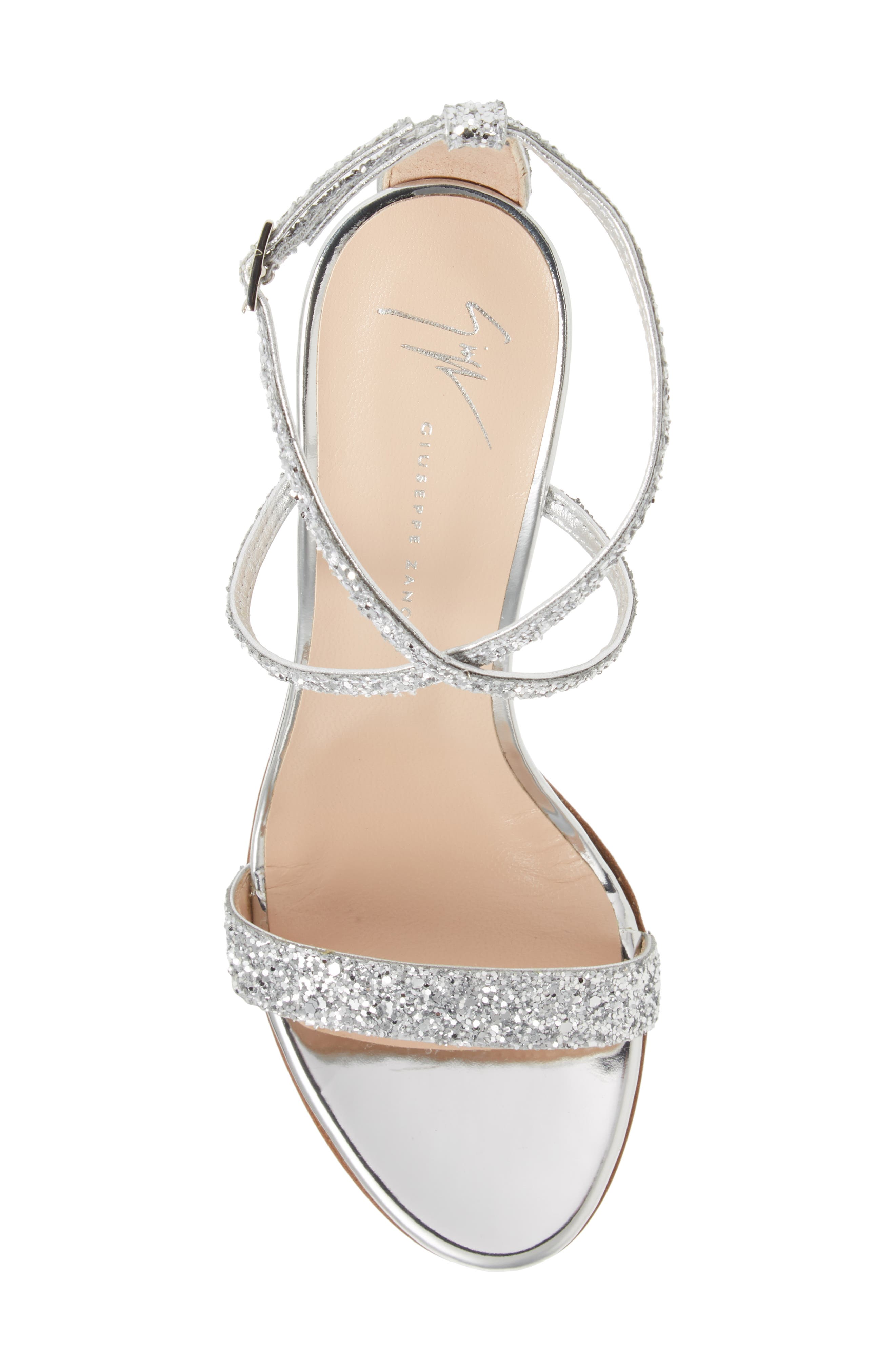 Giuseppe Zanotti Glitter Heel Sandal, Alternate, color, 