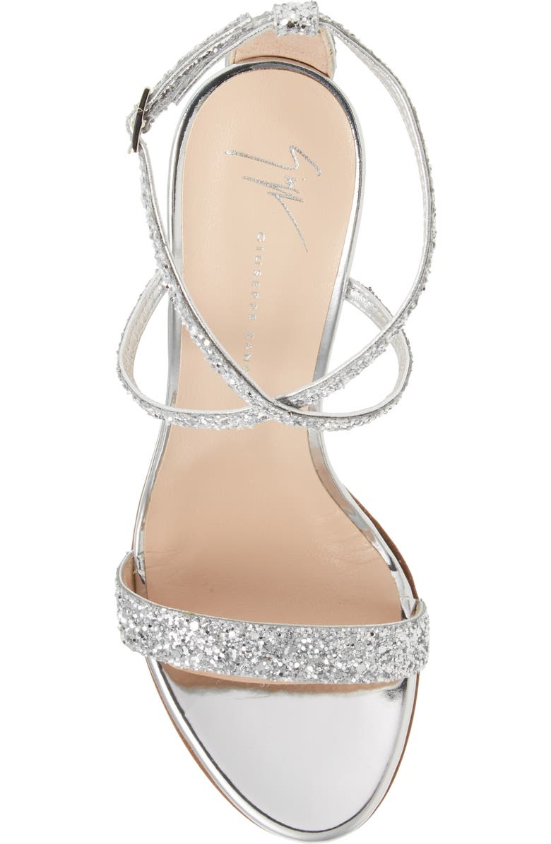 Giuseppe Zanotti Glitter Heel Sandal, Alternate, color,
