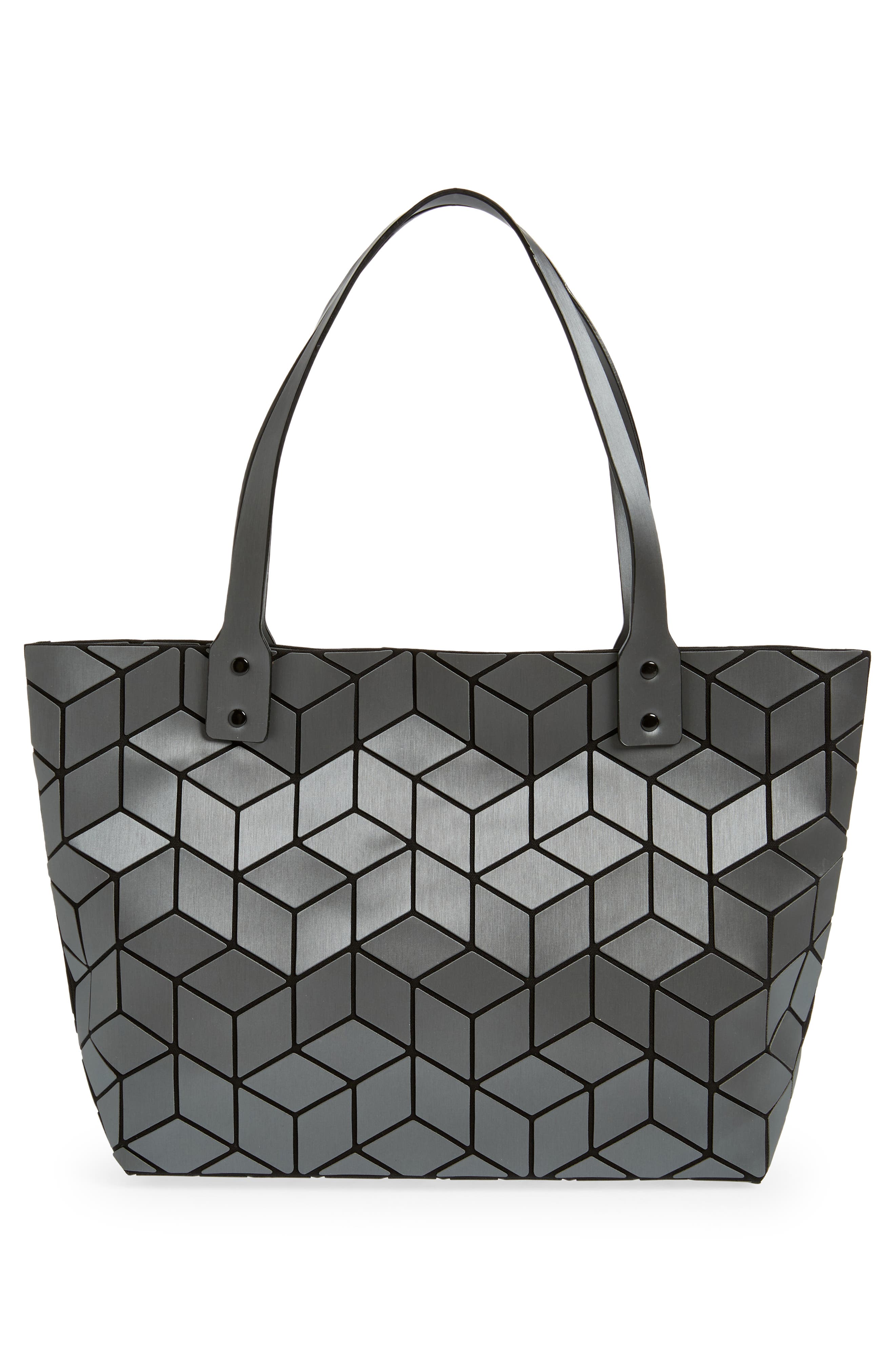 Slanted Square Geometric Tote Bag, Alternate, color, MATTE CHARCOAL