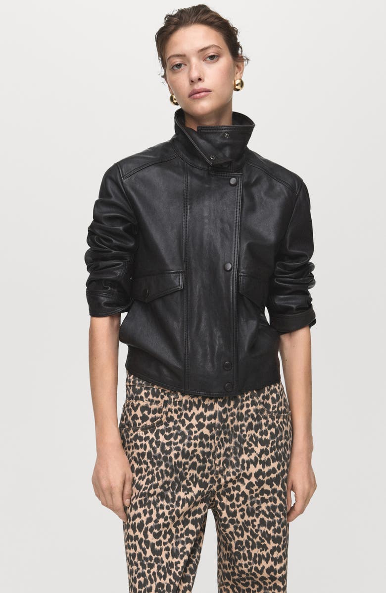 MANGO Leopard Print Straight Leg Jeans, Alternate, color, Brown