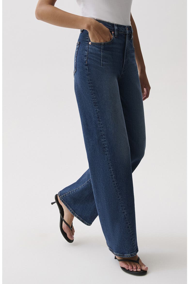 Kyra High Waist Petite Wide Leg Jeans, Alternate, color, INKWELL