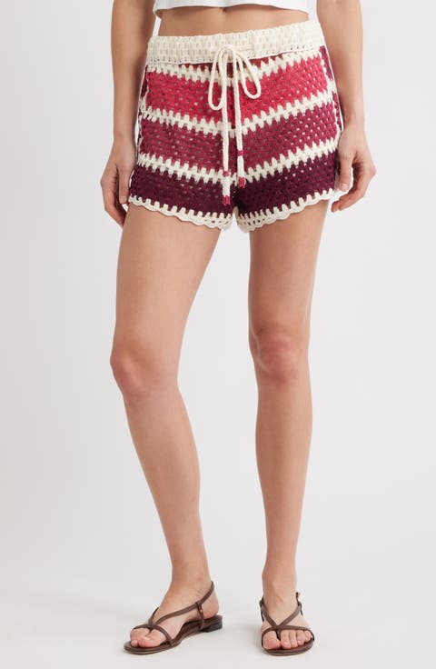Colorful Crochet Tiles Shorts