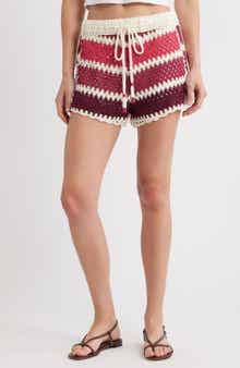 FARM Rio Colorful Crochet Tiles Shorts