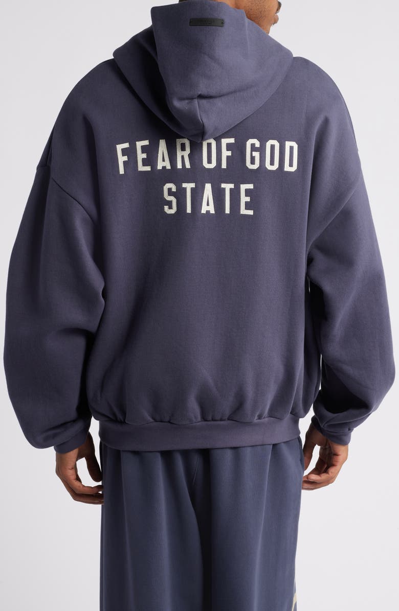 Fear of God Essentials Heavyweight Fleece Logo Zip Hoodie, Alternate, color, 