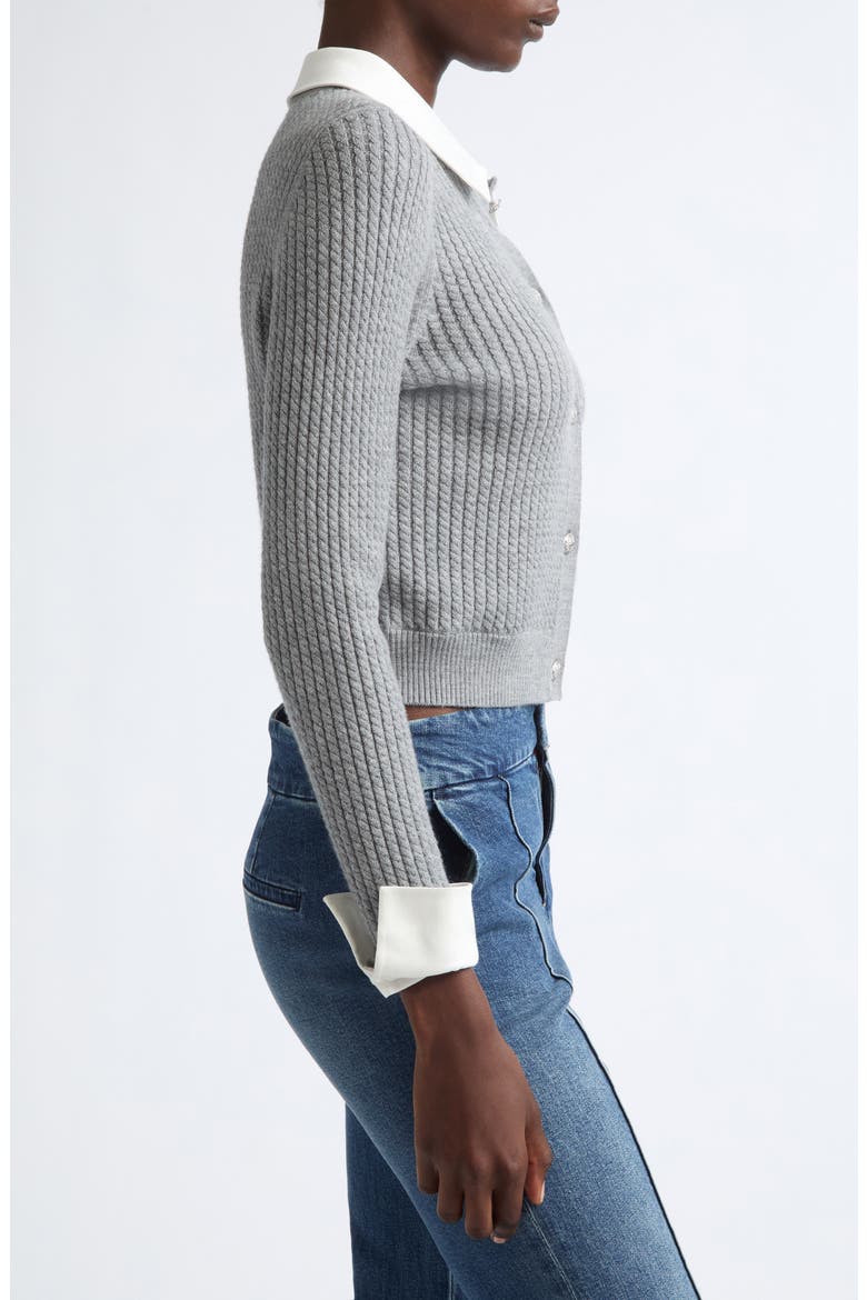 Porla Double Collar Wool Blend Sweater, Alternate, color, MEDIUM HEATHER GREY
