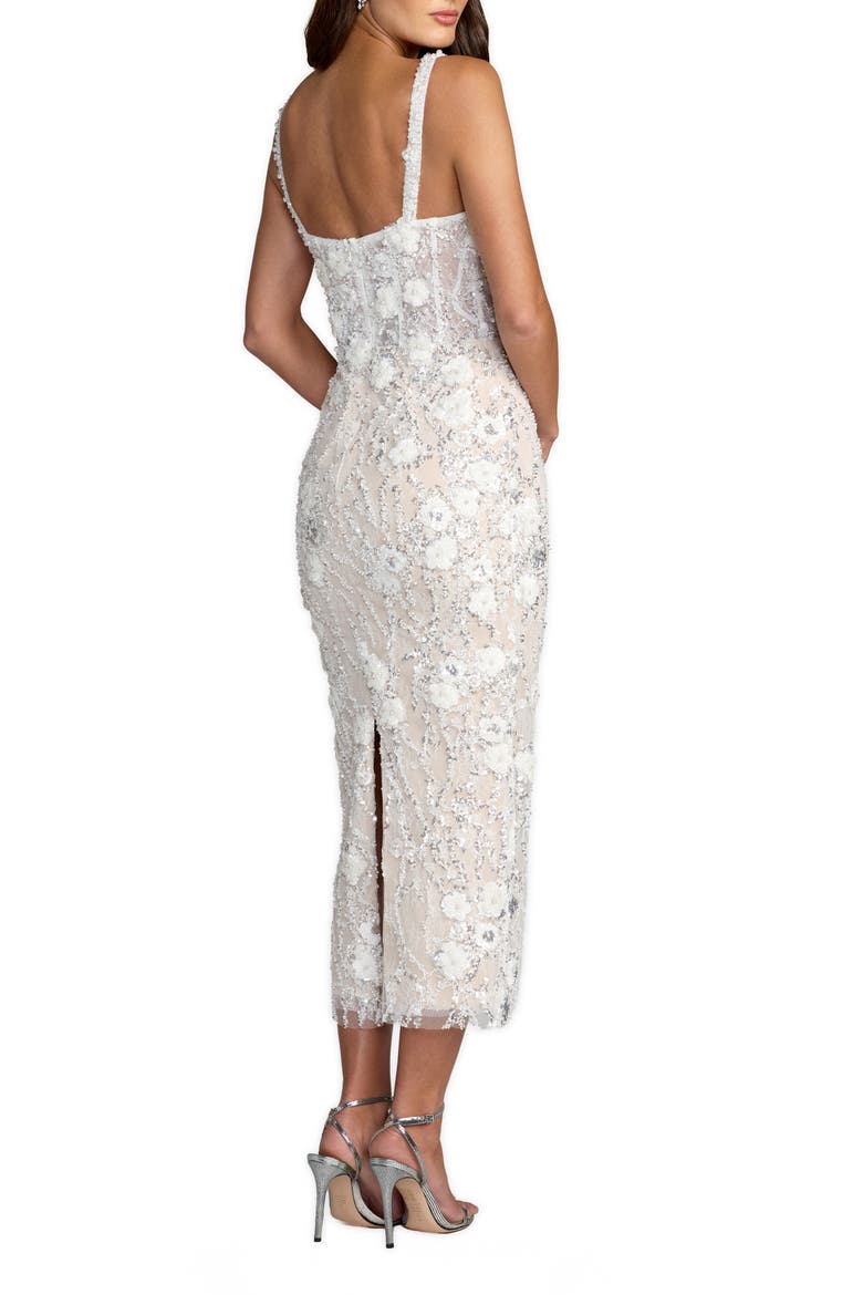 Embellished Lace Sleeveless Midi Dress, Alternate, color, Ivory Nude