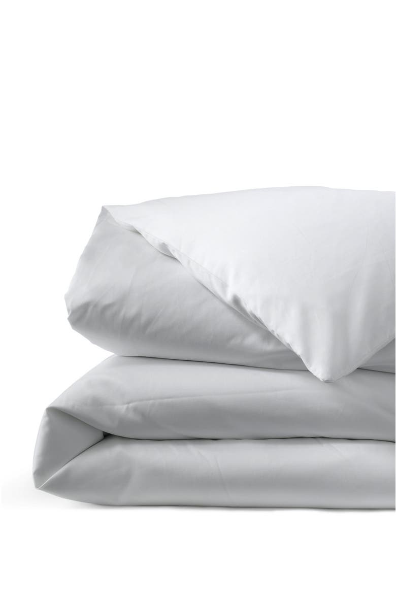 Lands' End 400 Thread Count Premium Supima Cotton No Iron Sateen Duvet Bed Cover, Alternate, color, White