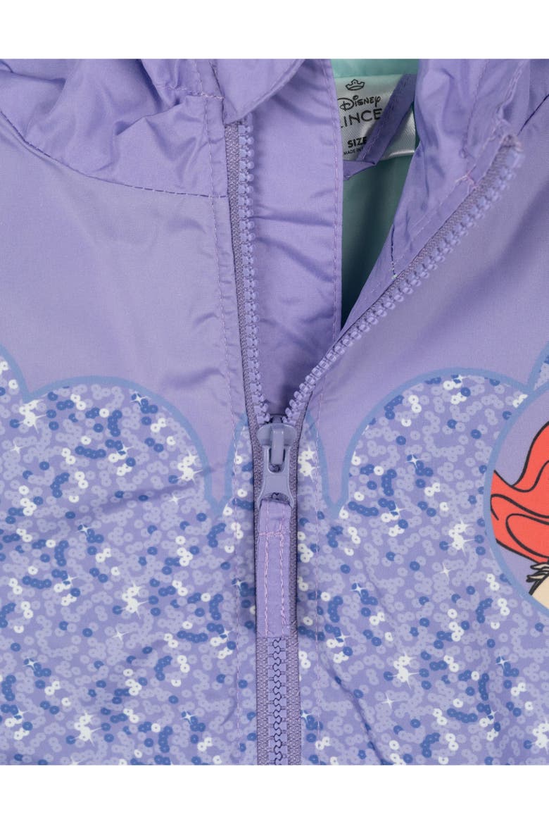 The Little Mermaid Princess Ariel Hooded Windbreaker Jacket, Alternate, color, Ariel Lavender Mint
