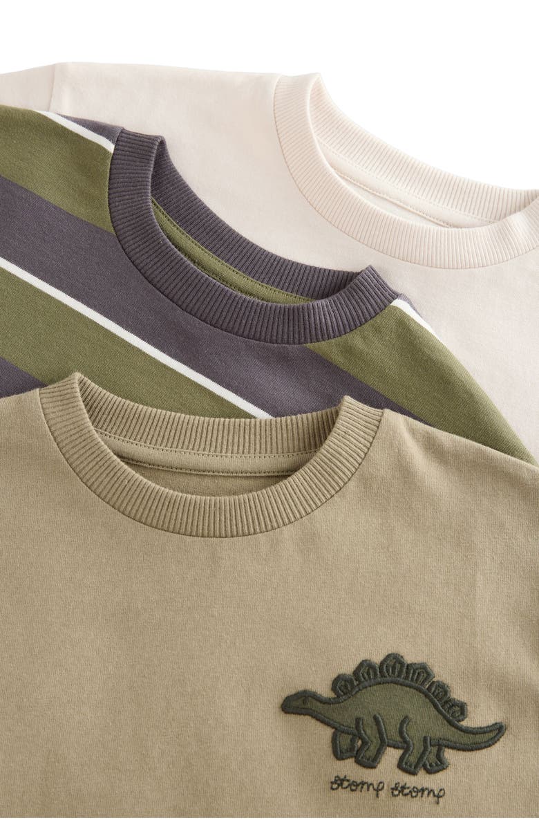 NEXT Kids' 3-Pack Assorted Long Sleeve T-Shirts, Alternate, color, Green