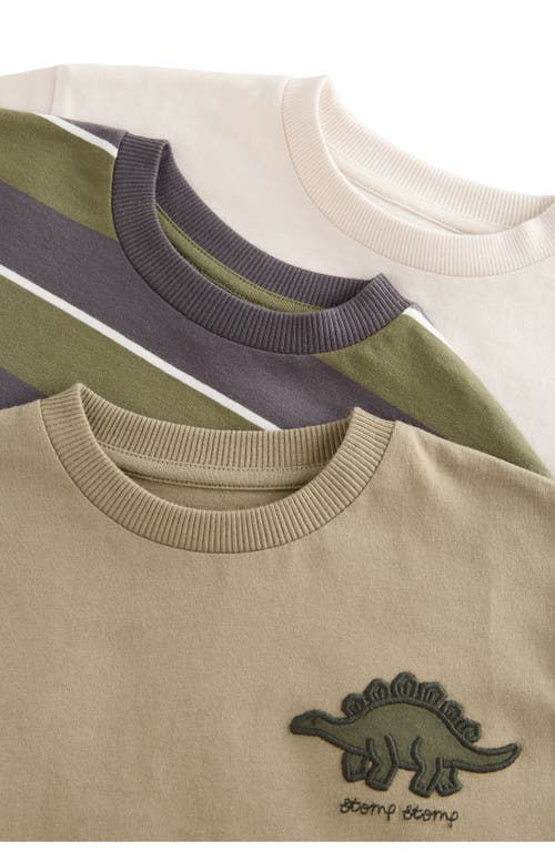 Next Kids' 3-pack Assorted Long Sleeve T-shirts In Green