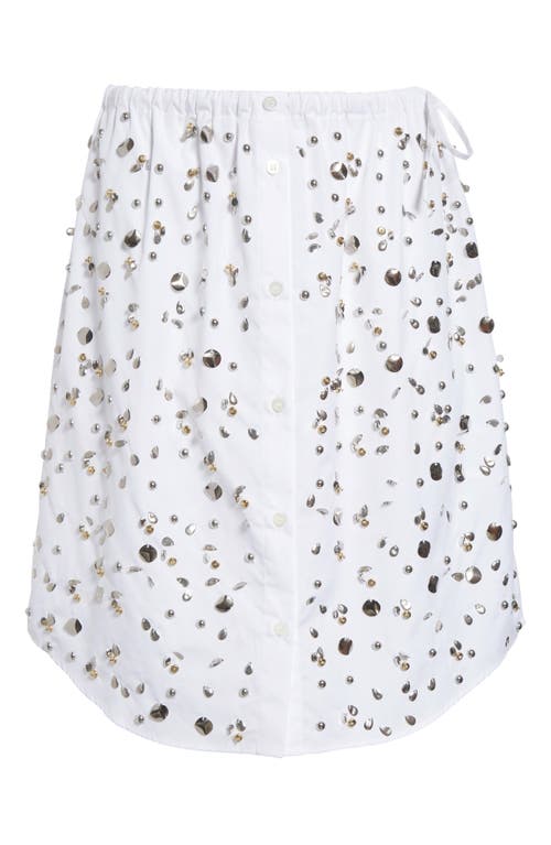 Shop Dries Van Noten Shirty Embellished Poplin Miniskirt In White