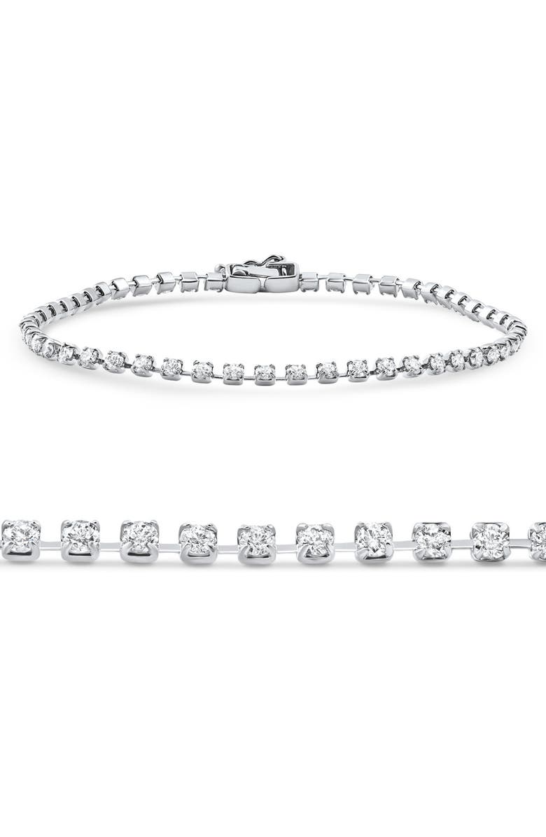 Bliss Diamond Platinum 2Ct Diamond Tennis Bracelet 7" Lab Grown, Main, color, Platinum