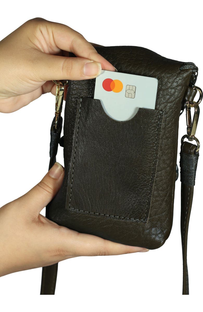 Carlos Falchi Cell Phone Butterly Lambskin Leather Bag, Alternate, color,