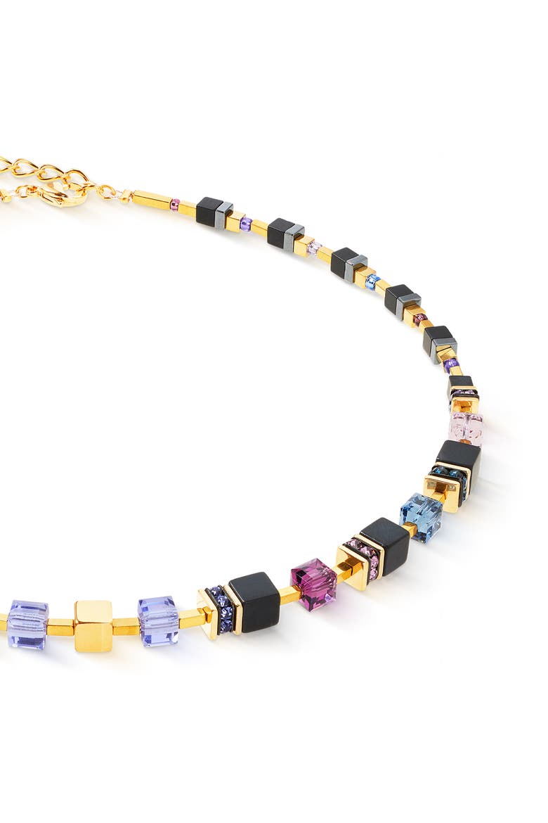 Geocube Precious Classic Gold Necklace, Alternate, color, Blue Moon
